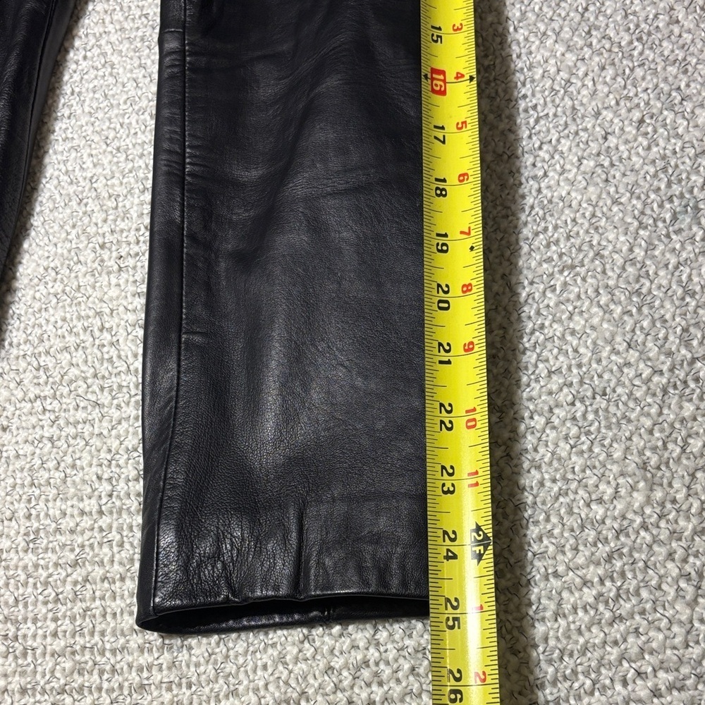 Siena Studio Black Leather Jacket Blazer Button Front with Pockets - Picture 6 of 13